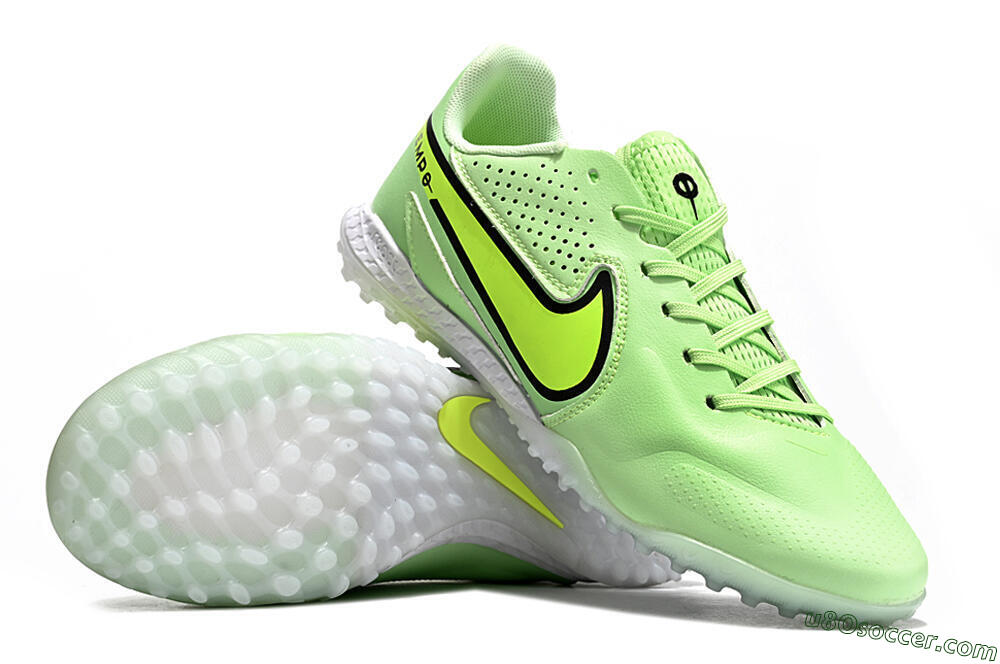 Nike Tiempo Legend 9 TF Artificial Turf Soccer Shoes - Green/Yellow/Black 4