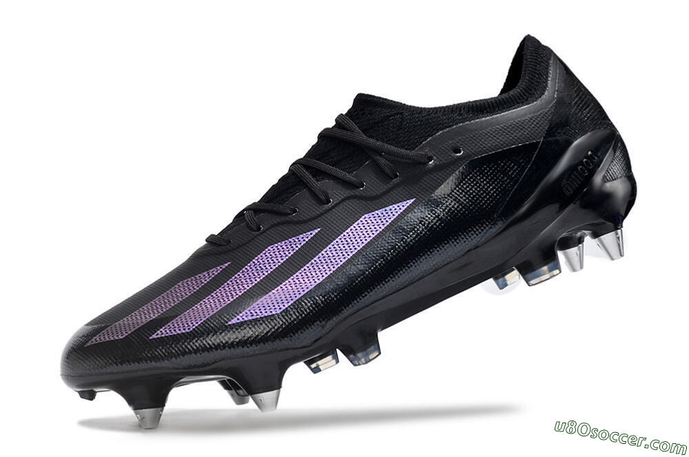 Adidas X Crazyfast.1 SG Soft Ground Soccer Cleats - Black/Purple 5