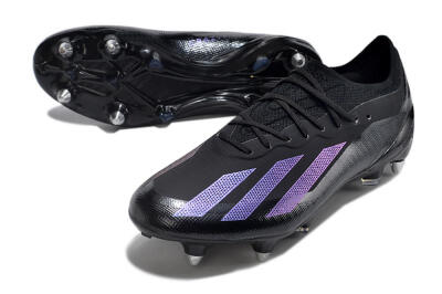 Adidas X Crazyfast.1 SG Soft Ground Soccer Cleats - Black/Purple