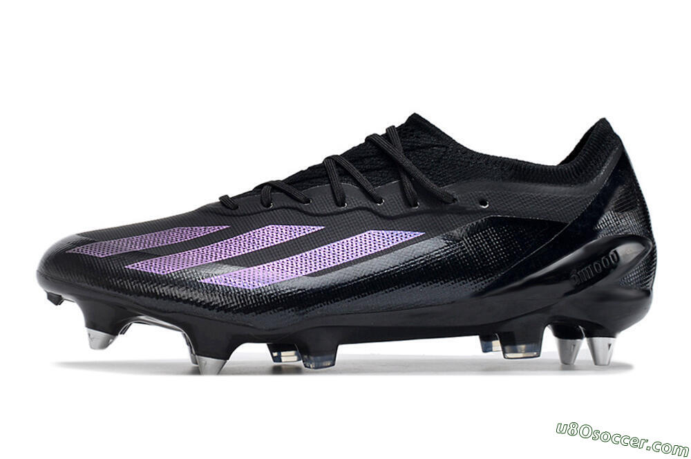 Adidas X Crazyfast.1 SG Soft Ground Soccer Cleats - Black/Purple 2