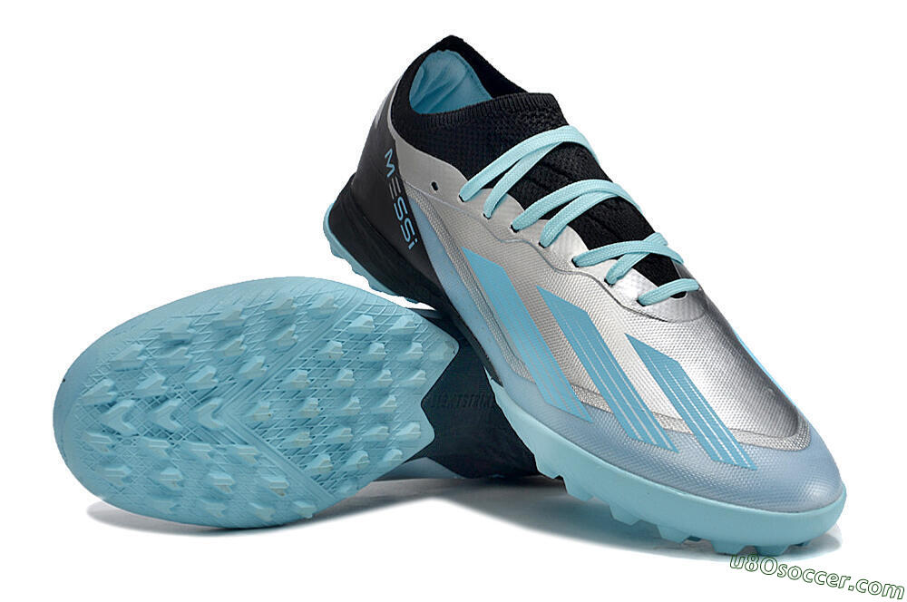 Adidas X Crazyfast.1 TF Artificial Turf Soccer Shoes - Blue/Silver/Black 3