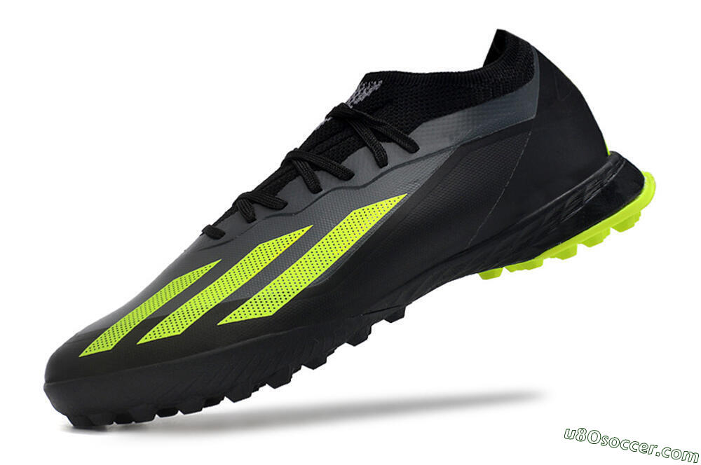 Adidas X Crazyfast.1 TF Artificial Turf Soccer Shoes - Black/Yellow 5