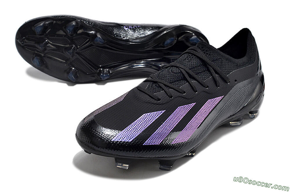 Adidas X Crazyfast.1 FG Firm Ground Soccer Cleats - Black/Purple 3