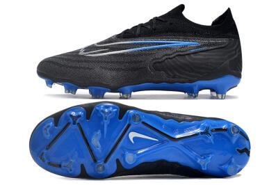 Nike Phantom GX Elite FG Firm Ground Soccer Cleats - Black/Grey/Blue