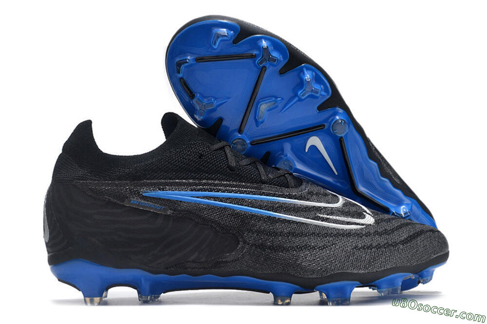 Nike Phantom GX Elite FG Firm Ground Soccer Cleats - Black/Grey/Blue 1