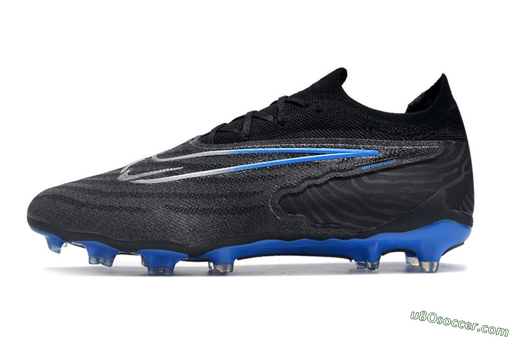 Nike Phantom GX Elite FG Firm Ground Soccer Cleats - Black/Grey/Blue 2