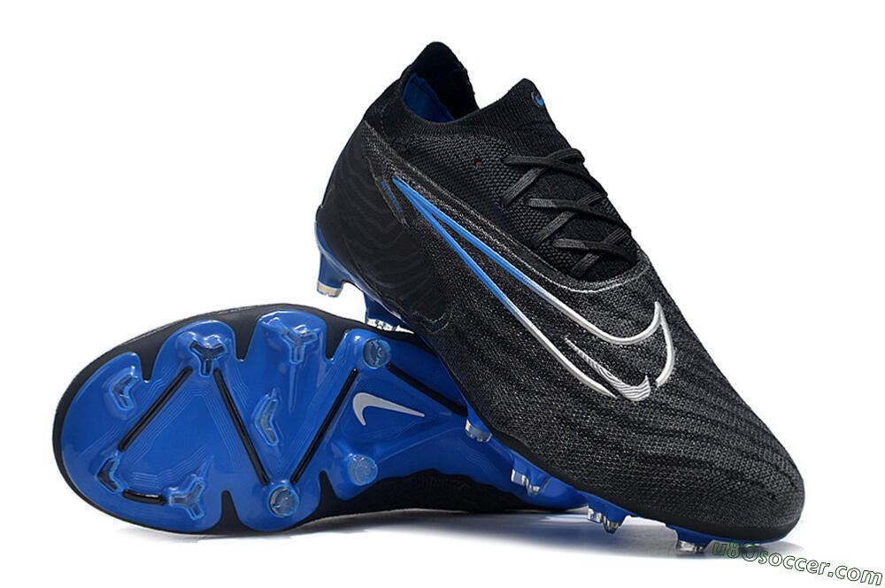 Nike Phantom GX Elite FG Firm Ground Soccer Cleats - Black/Grey/Blue 3