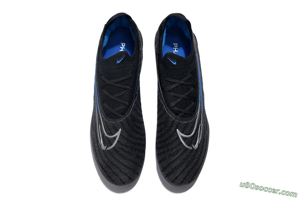 Nike Phantom GX Elite FG Firm Ground Soccer Cleats - Black/Grey/Blue 4
