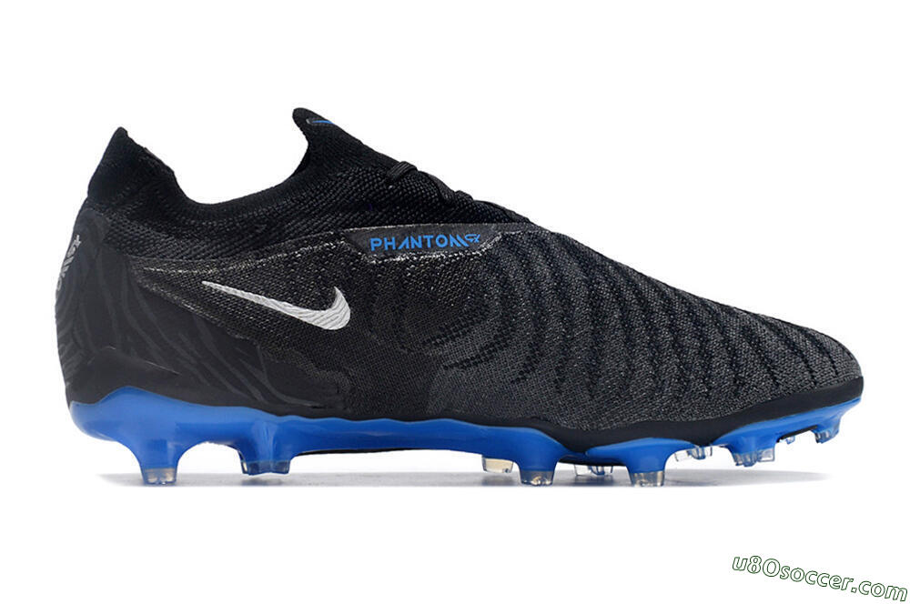 Nike Phantom GX Elite FG Firm Ground Soccer Cleats - Black/Grey/Blue 7