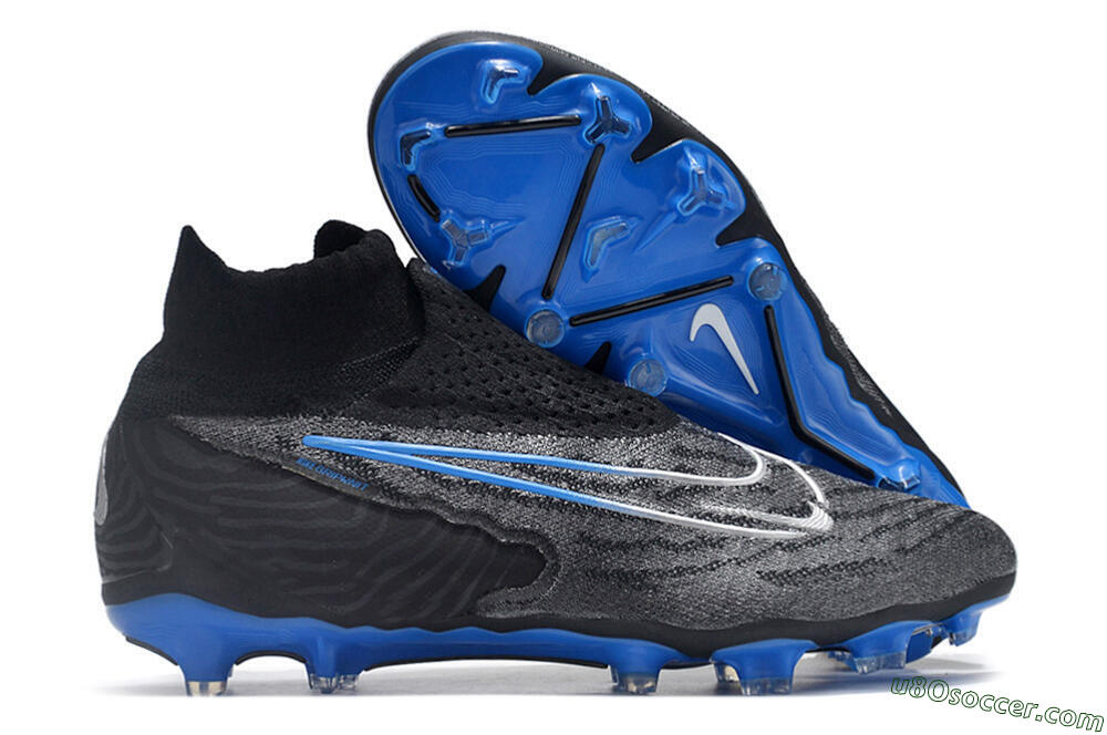 Nike Phantom GX Elite DF Link FG Firm Ground Soccer Cleats - Grey/Black/Blue 1