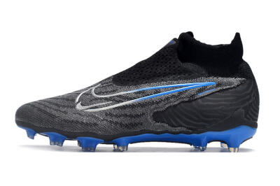 Nike Phantom GX Elite DF Link FG Firm Ground Soccer Cleats - Grey/Black/Blue