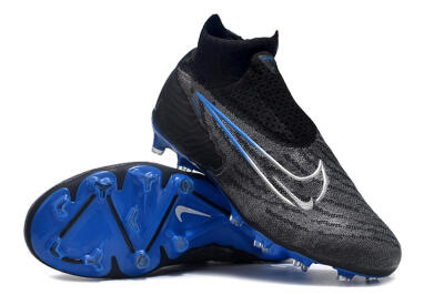 Nike Phantom GX Elite DF Link FG Firm Ground Soccer Cleats - Grey/Black/Blue