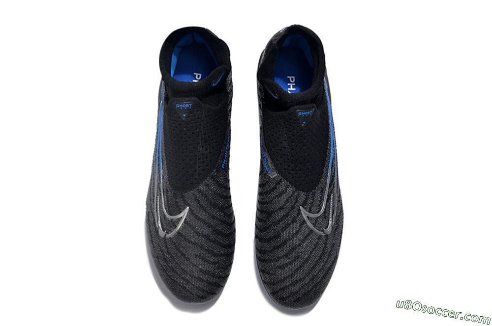 Nike Phantom GX Elite DF Link FG Firm Ground Soccer Cleats - Grey/Black/Blue 4