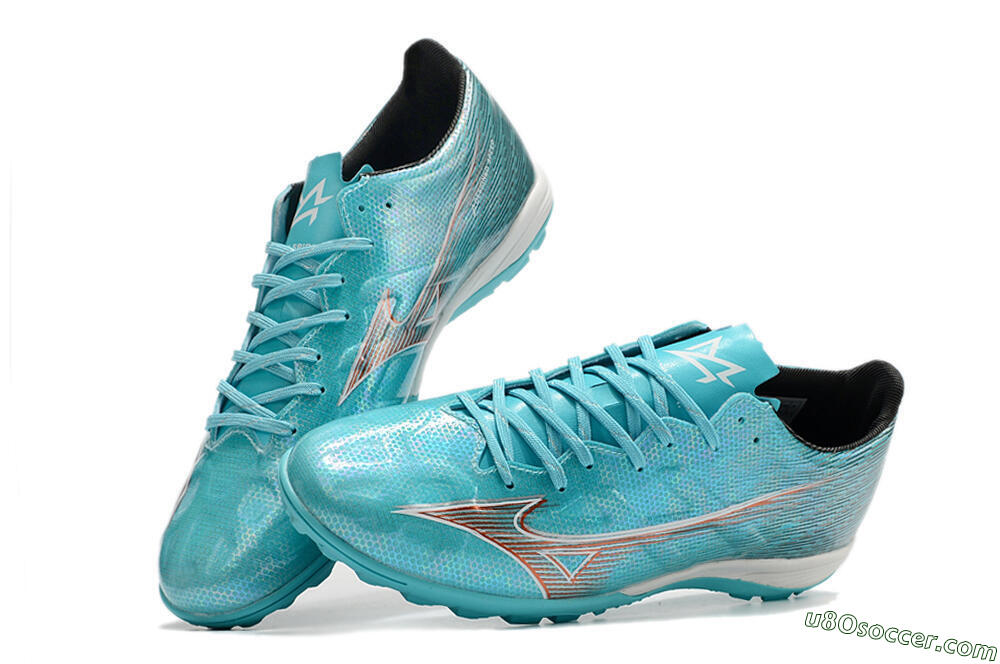 Mizuno Alpha Made in Japan TF Artificial Turf Soccer Shoes - Blue/Orange/White 5