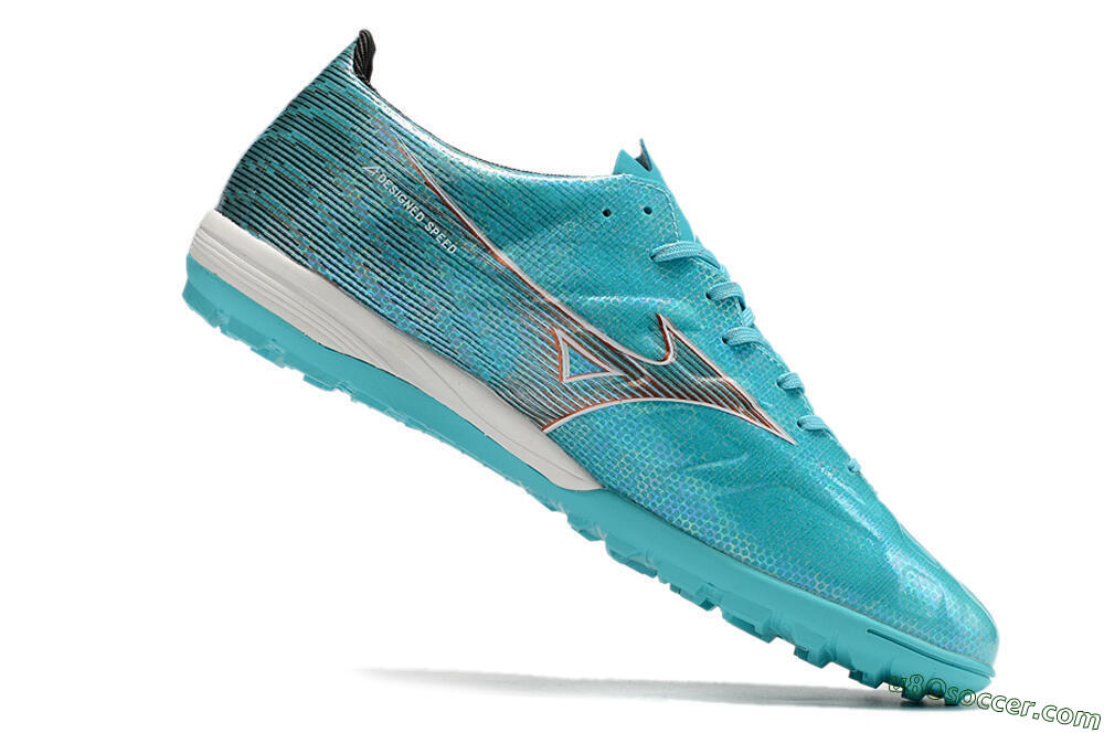 Mizuno Alpha Made in Japan TF Artificial Turf Soccer Shoes - Blue/Orange/White 6