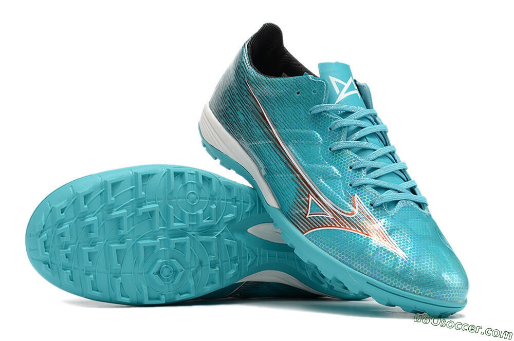 Mizuno Alpha Made in Japan TF Artificial Turf Soccer Shoes - Blue/Orange/White 4