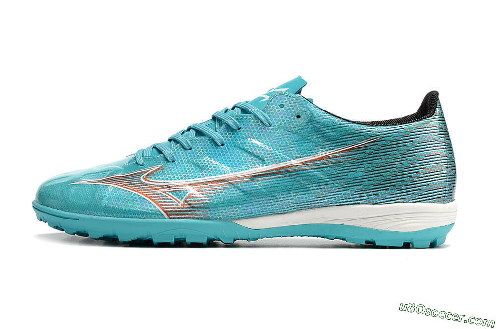 Mizuno Alpha Made in Japan TF Artificial Turf Soccer Shoes - Blue/Orange/White 2