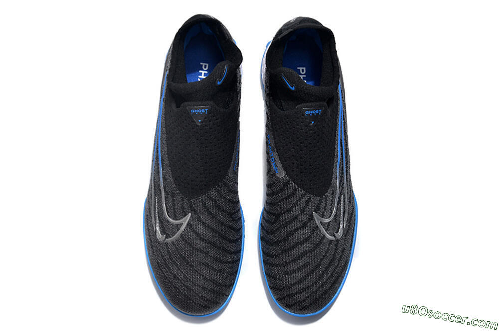 Nike Phantom GX Elite DF Link TF Artificial Turf Soccer Shoes - Black/Blue/White 4