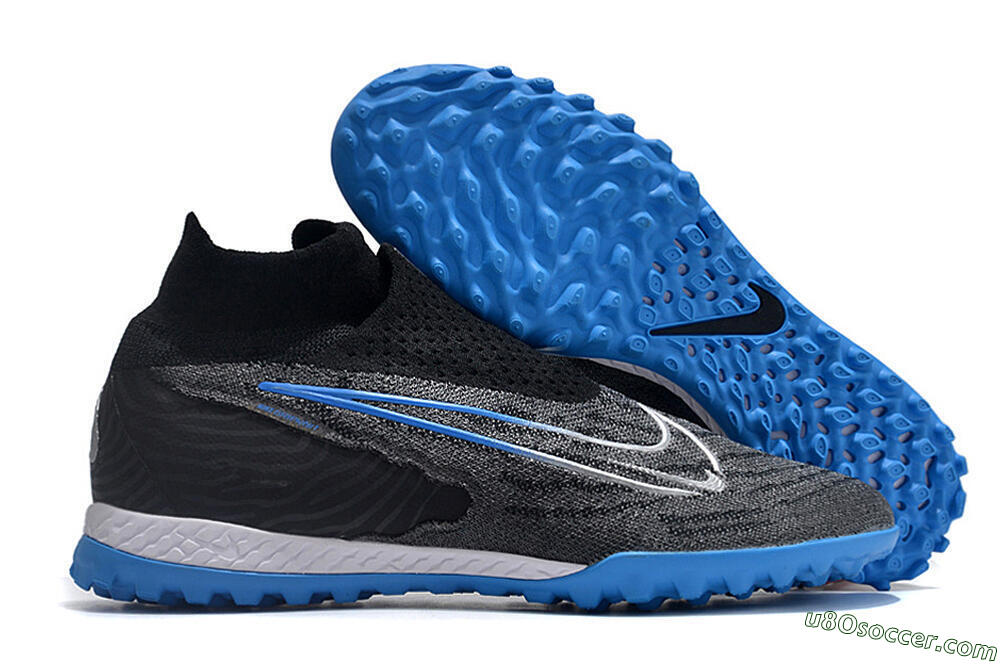Nike Phantom GX Elite DF Link TF Artificial Turf Soccer Shoes - Black/Blue/White 1