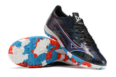 Mizuno Alpha Made in Japan TF Artificial Turf Soccer Shoes - Black/Red/Blue