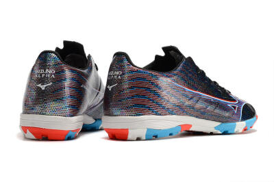 Mizuno Alpha Made in Japan TF Artificial Turf Soccer Shoes - Black/Red/Blue