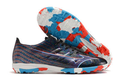 Mizuno Alpha Made in Japan TF Artificial Turf Soccer Shoes - Black/Red/Blue