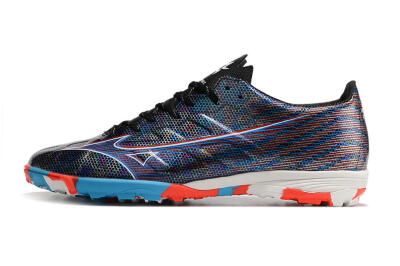 Mizuno Alpha Made in Japan TF Artificial Turf Soccer Shoes - Black/Red/Blue