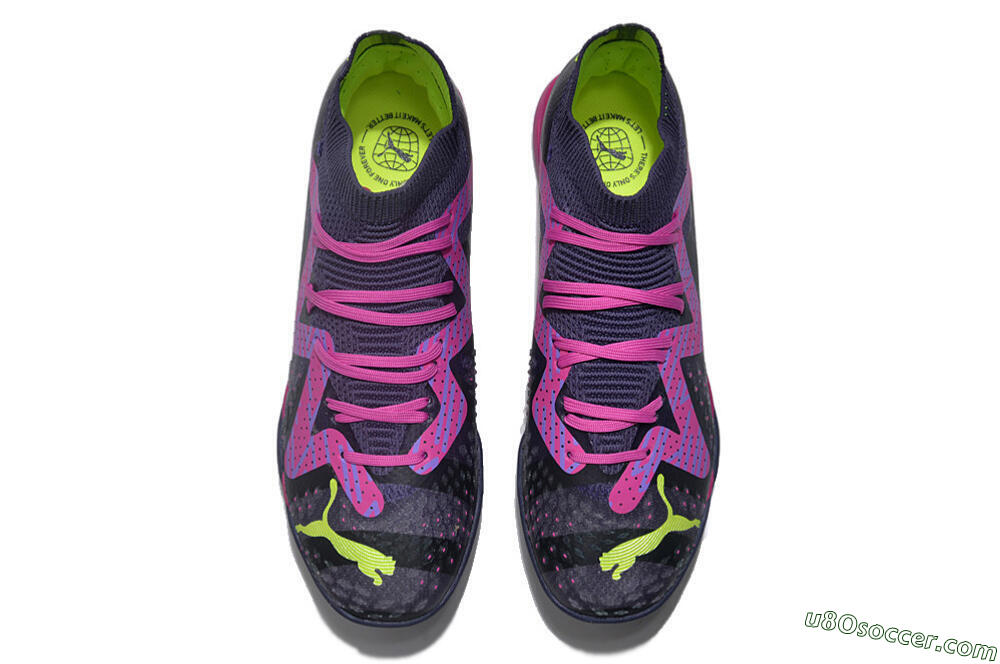 Puma Ultra Ultimate TF Artificial Turf Soccer Shoes - Purple/Pink/Yellow 4
