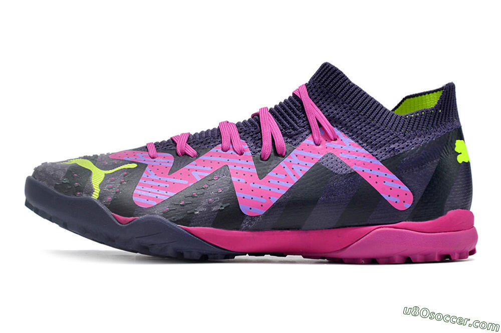 Puma Ultra Ultimate TF Artificial Turf Soccer Shoes - Purple/Pink/Yellow 2