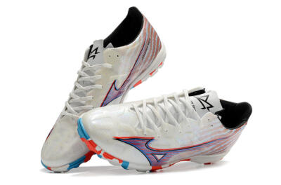 Mizuno Alpha Made in Japan TF Artificial Turf Soccer Shoes - Beige/Blue/Red