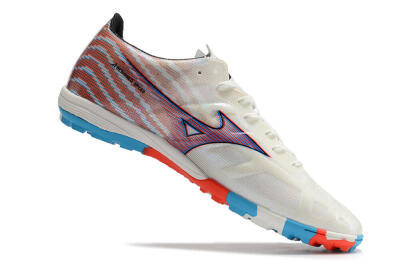 Mizuno Alpha Made in Japan TF Artificial Turf Soccer Shoes - Beige/Blue/Red