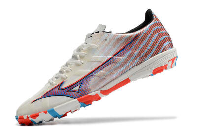 Mizuno Alpha Made in Japan TF Artificial Turf Soccer Shoes - Beige/Blue/Red
