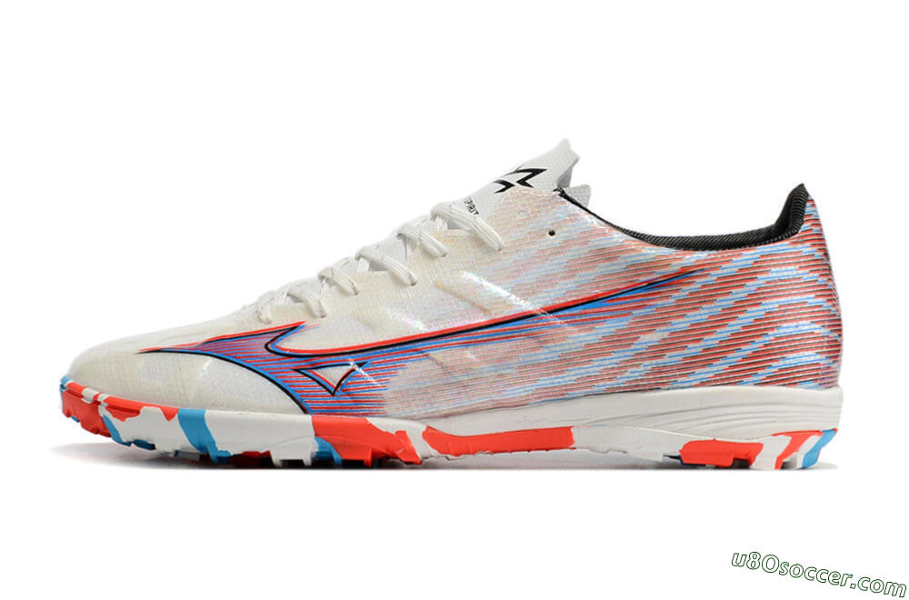Mizuno Alpha Made in Japan TF Artificial Turf Soccer Shoes - Beige/Blue/Red 2
