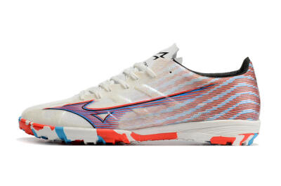 Mizuno Alpha Made in Japan TF Artificial Turf Soccer Shoes - Beige/Blue/Red