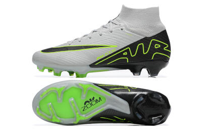 Nike Air Zoom Mercurial Superfly 9 Elite FG Firm Ground Soccer Cleats - White/Black/Green
