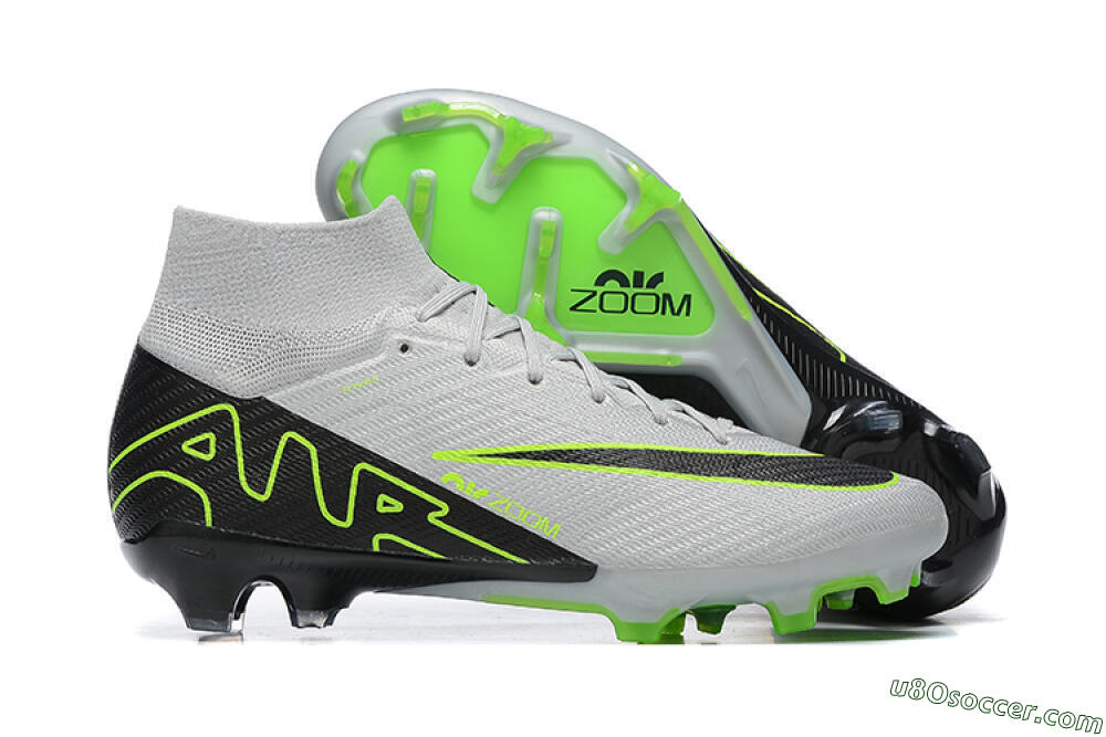 Nike Air Zoom Mercurial Superfly 9 Elite FG Firm Ground Soccer Cleats - White/Black/Green 1