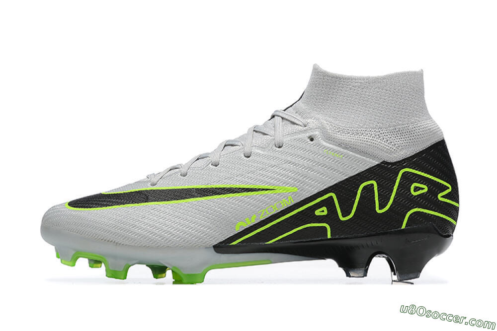 Nike Air Zoom Mercurial Superfly 9 Elite FG Firm Ground Soccer Cleats - White/Black/Green 2