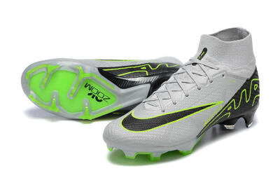 Nike Air Zoom Mercurial Superfly 9 Elite FG Firm Ground Soccer Cleats - White/Black/Green