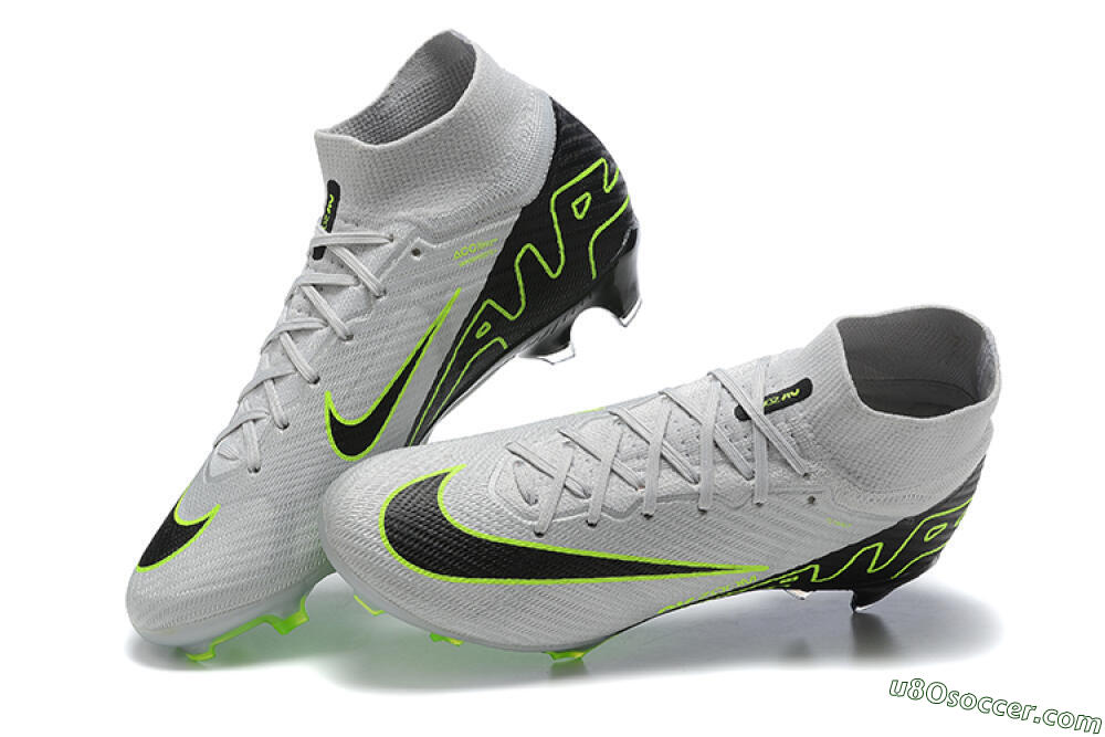 Nike Air Zoom Mercurial Superfly 9 Elite FG Firm Ground Soccer Cleats - White/Black/Green 5