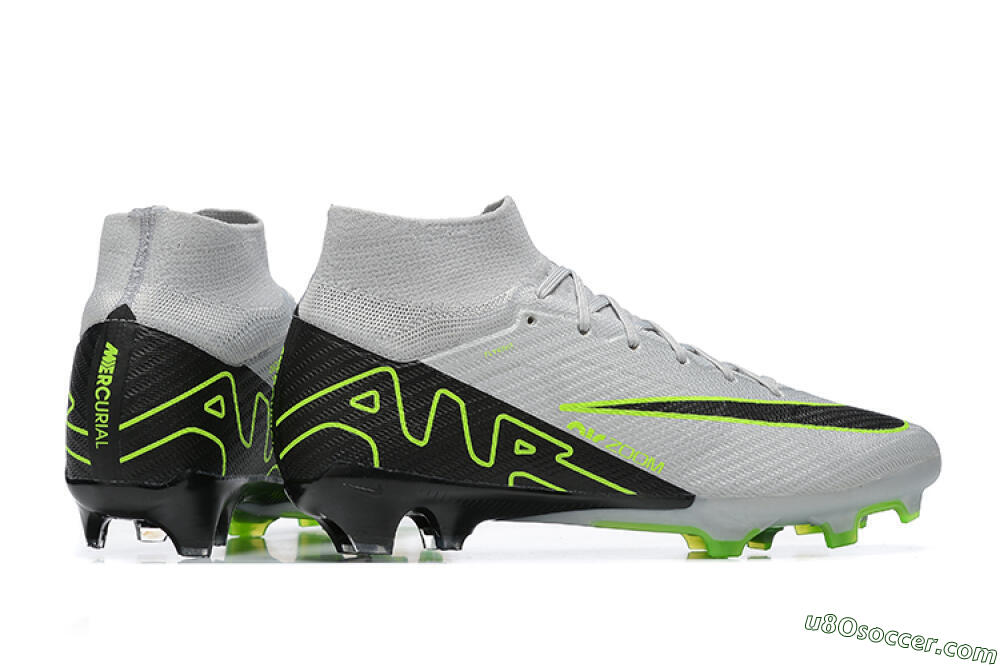 Nike Air Zoom Mercurial Superfly 9 Elite FG Firm Ground Soccer Cleats - White/Black/Green 6