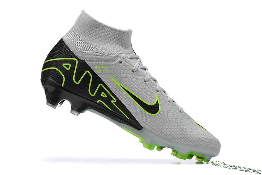 Nike Air Zoom Mercurial Superfly 9 Elite FG Firm Ground Soccer Cleats - White/Black/Green 7