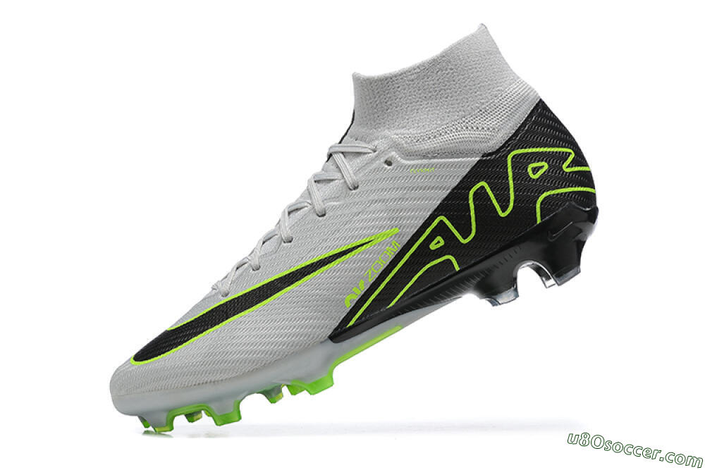 Nike Air Zoom Mercurial Superfly 9 Elite FG Firm Ground Soccer Cleats - White/Black/Green 8