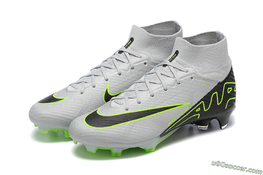 Nike Air Zoom Mercurial Superfly 9 Elite FG Firm Ground Soccer Cleats - White/Black/Green 9