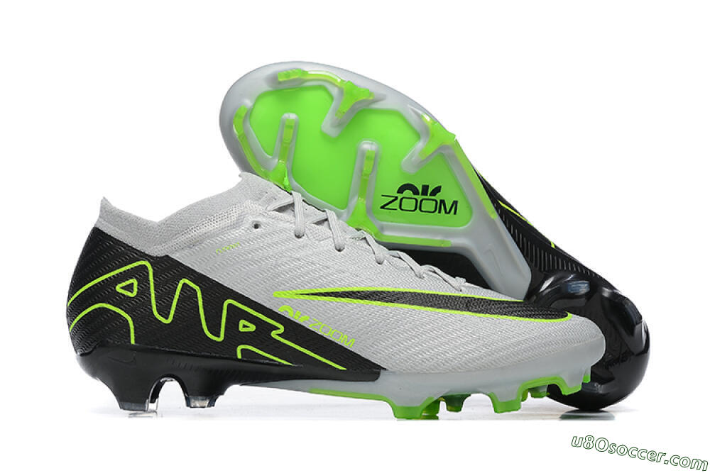 Nike Air Zoom Mercurial Vapor 15 Elite FG Firm Ground Soccer Cleats - White/Black/Green 1
