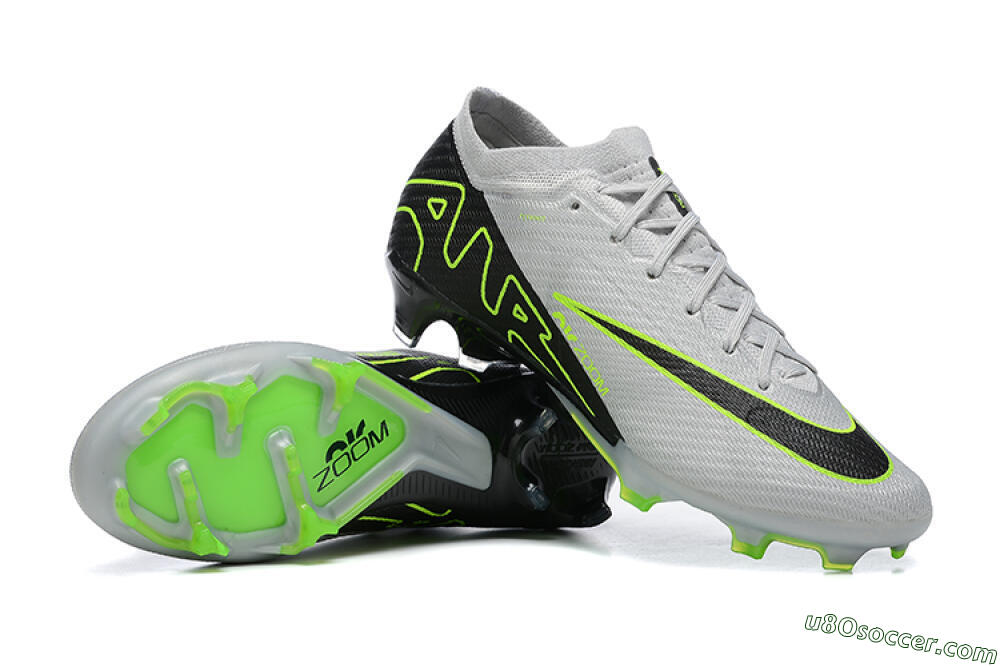 Nike Air Zoom Mercurial Vapor 15 Elite FG Firm Ground Soccer Cleats - White/Black/Green 4