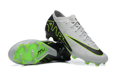 Nike Air Zoom Mercurial Vapor 15 Elite FG Firm Ground Soccer Cleats - White/Black/Green