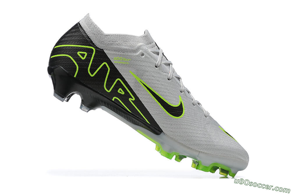 Nike Air Zoom Mercurial Vapor 15 Elite FG Firm Ground Soccer Cleats - White/Black/Green 6