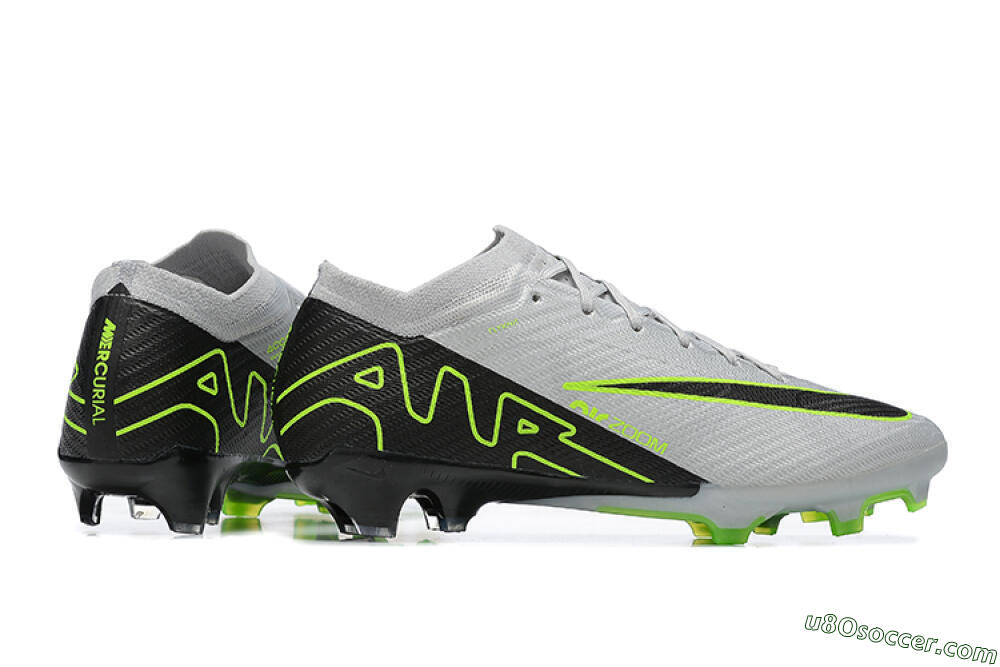 Nike Air Zoom Mercurial Vapor 15 Elite FG Firm Ground Soccer Cleats - White/Black/Green 8