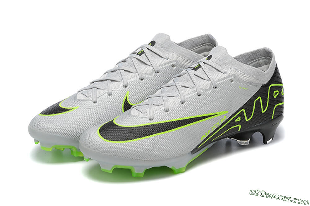 Nike Air Zoom Mercurial Vapor 15 Elite FG Firm Ground Soccer Cleats - White/Black/Green 9