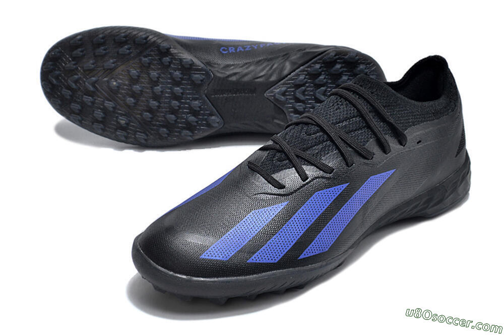 Adidas X Crazyfast.1 TF Artificial Turf Soccer Shoes - Black/Blue 3